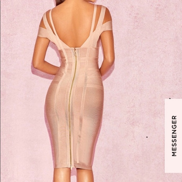 House Of CB MIMI
TAUPE OFF SHOULDER BANDAGE DRESS - Picture 3 of 5
